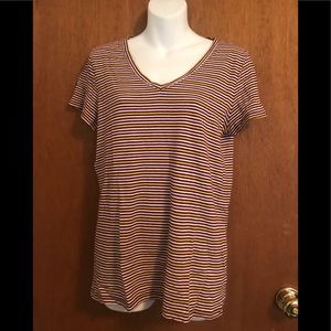 Striped v neck tee